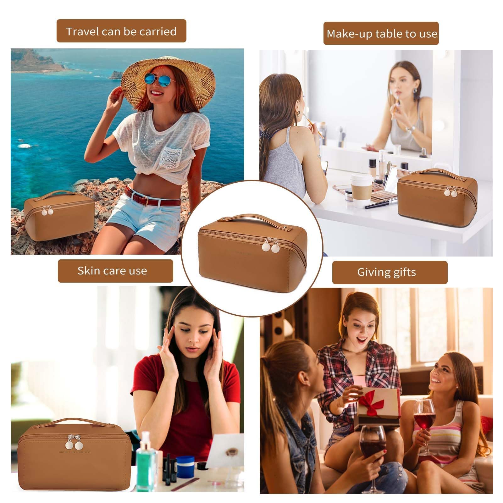 Zaleeta travel makeup bag gift-ready packaging signals thoughtful presentation