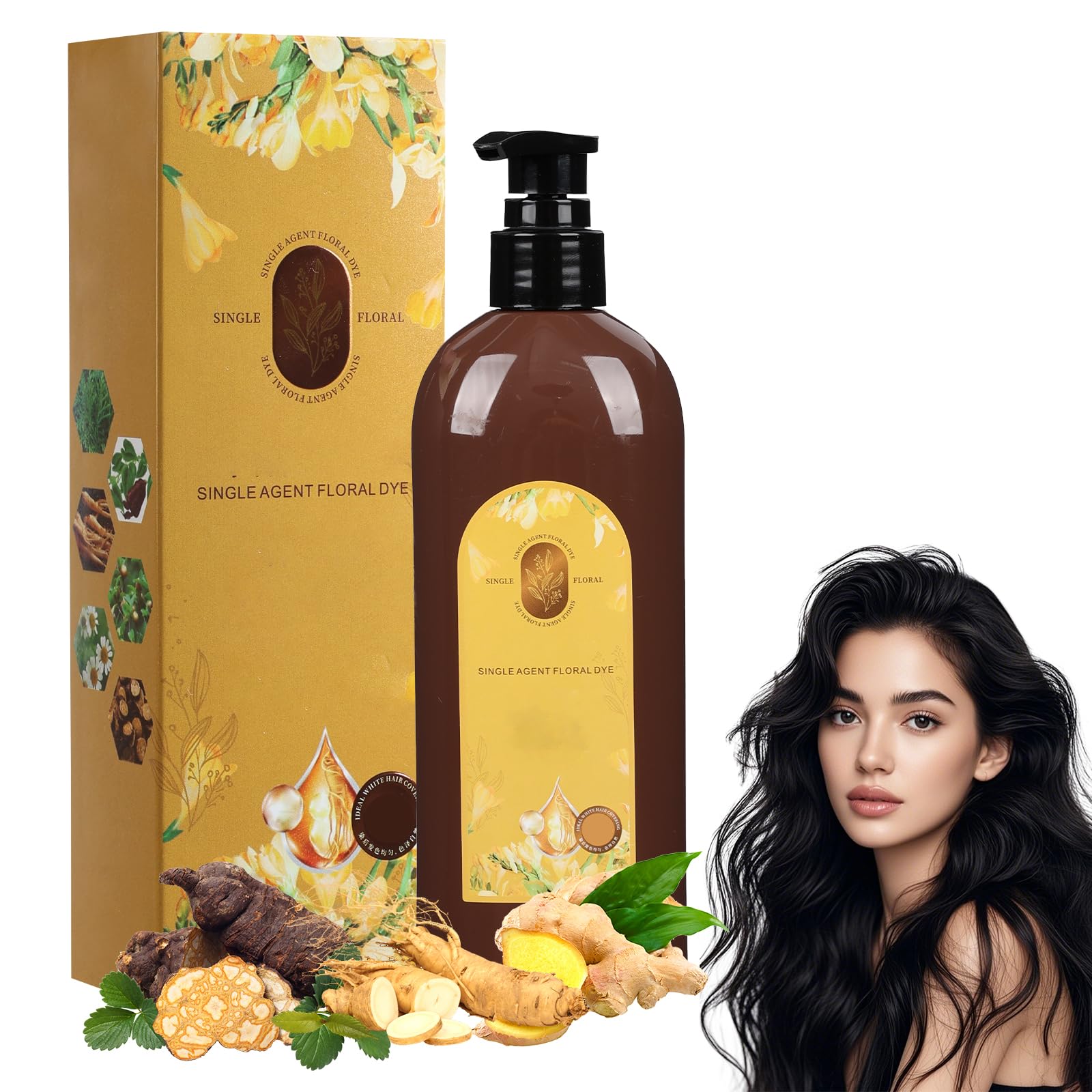 ZannWnm nourishing plant-based hair color bottle showing ready-to-use color formula for gray coverage