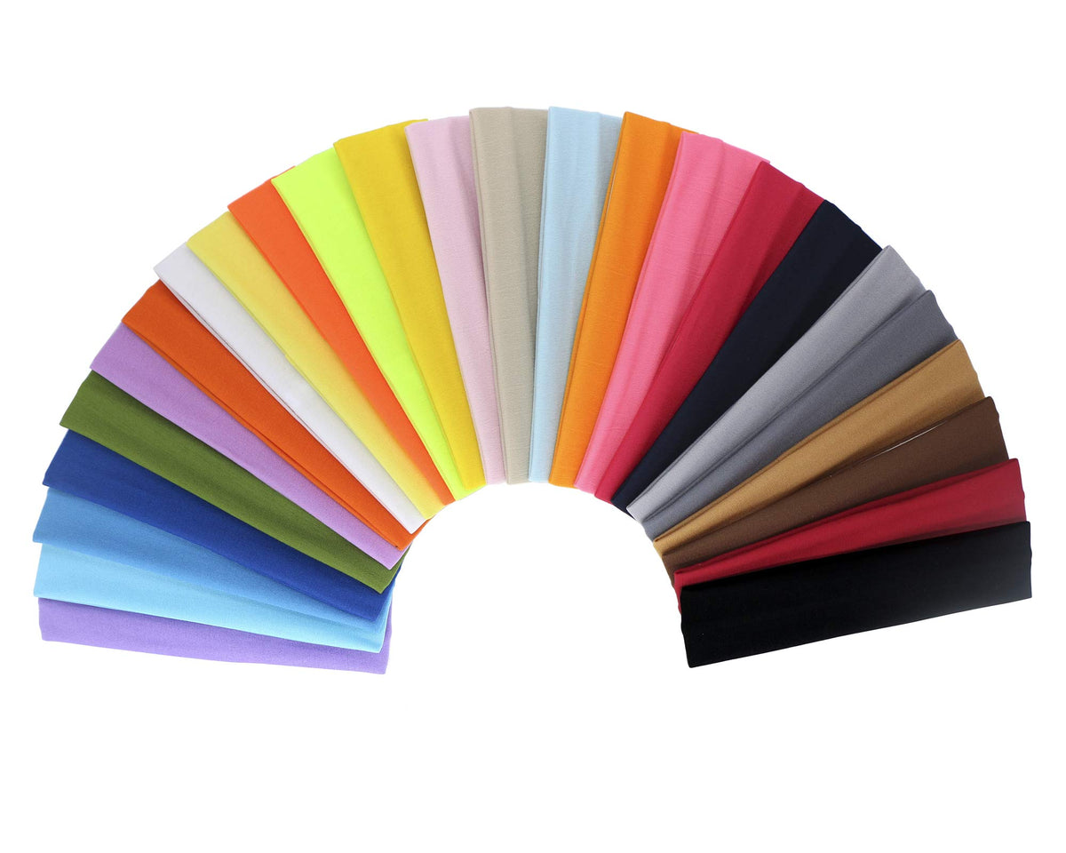 Zapire 25pcs headbands yoga closeup showing stretch and grip for workouts.