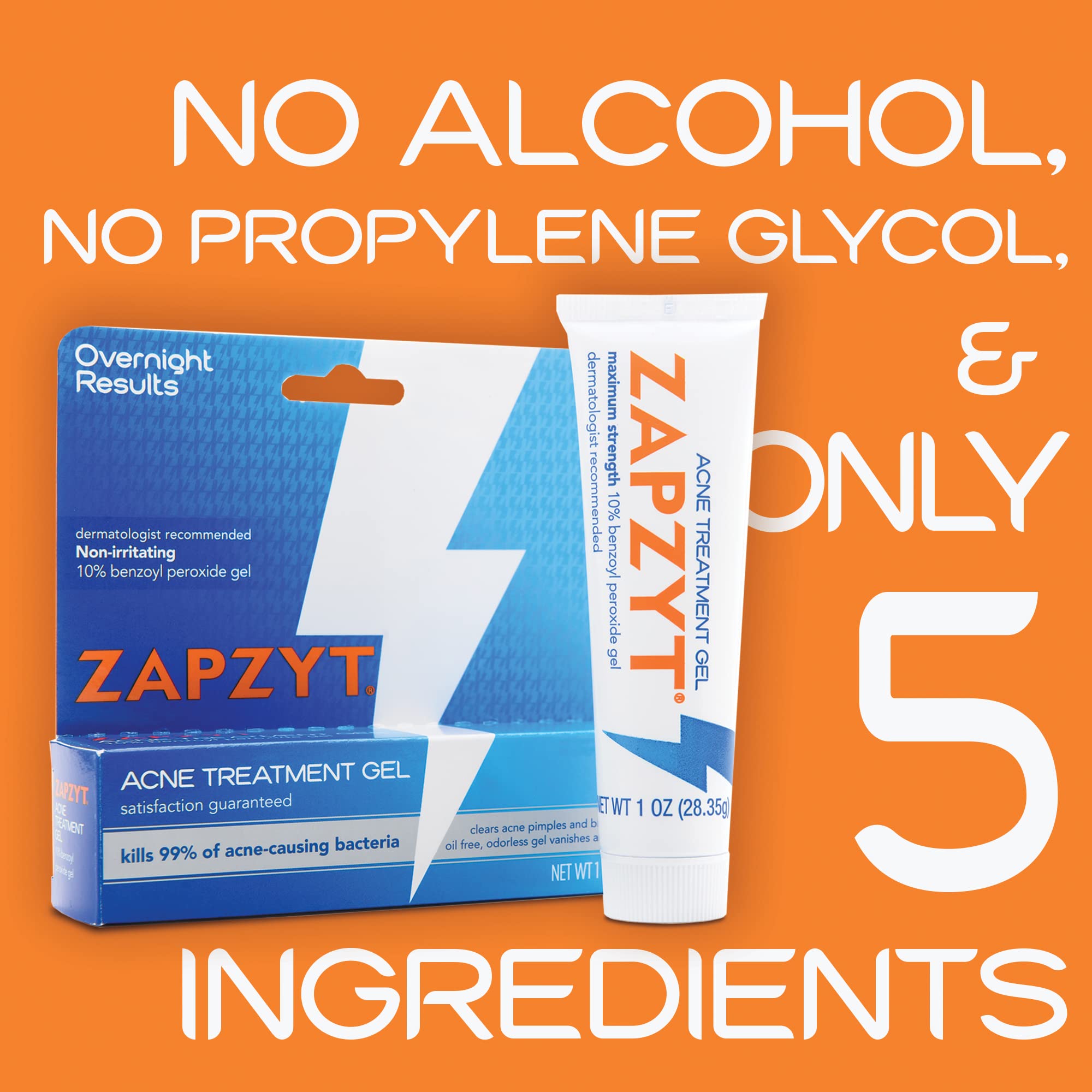Zapzyt 3-pack tubes on the counter for convenient acne care.