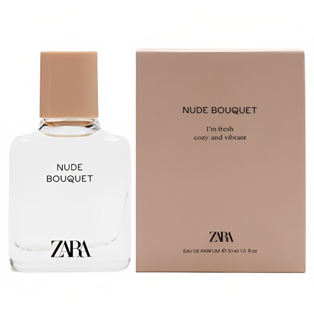 Zara Nude Bouquet perfume bottle closeup, showcasing an elegant floral design for daily wear.