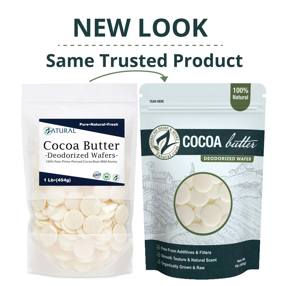 Zatural cocoa butter wafers melted in a double boiler, smooth texture for chocolates.