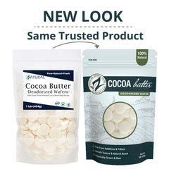 Zatural cocoa butter wafers melted in a double boiler, smooth texture for chocolates.