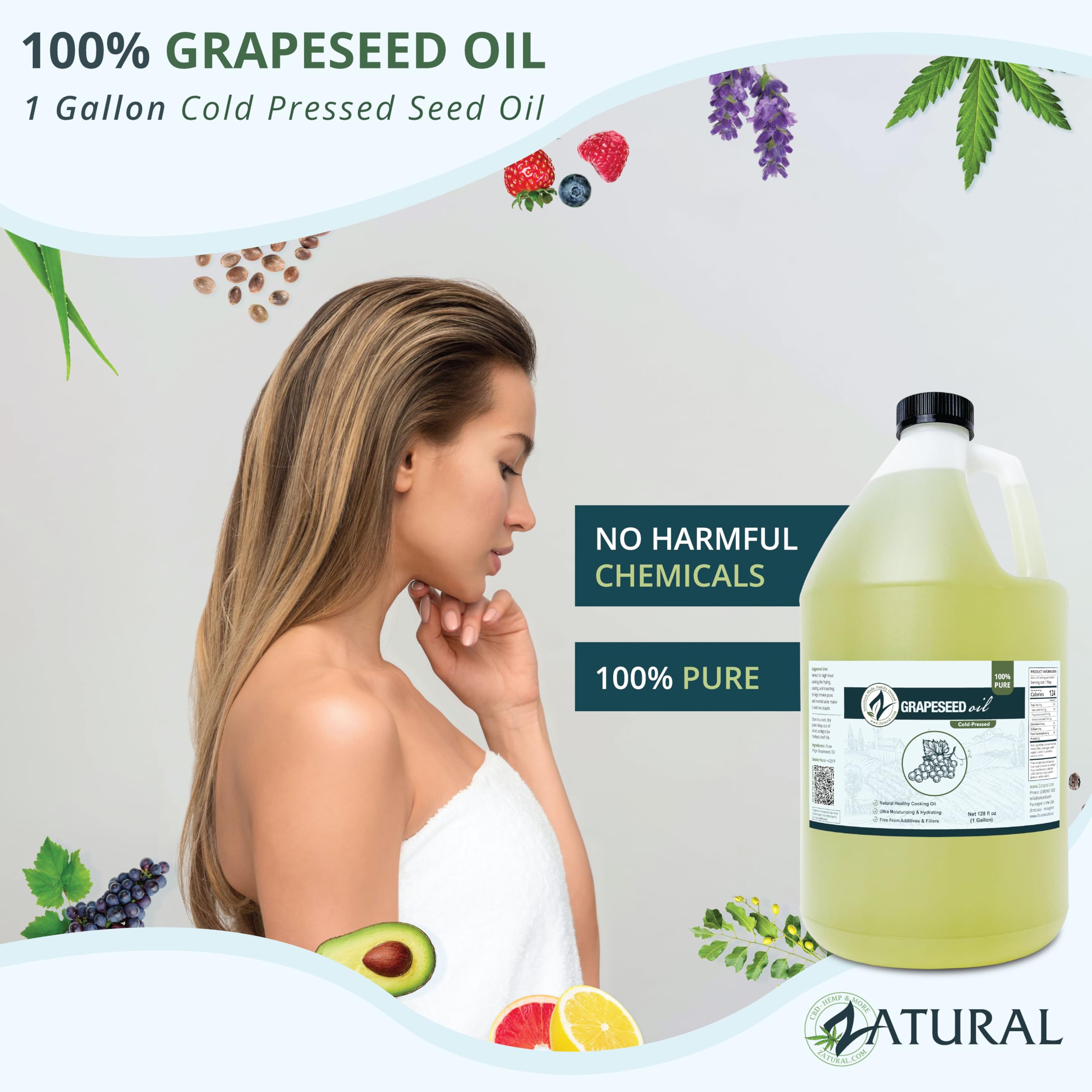 Zatural Grapeseed Oil frying in a pan shows high smoke point.