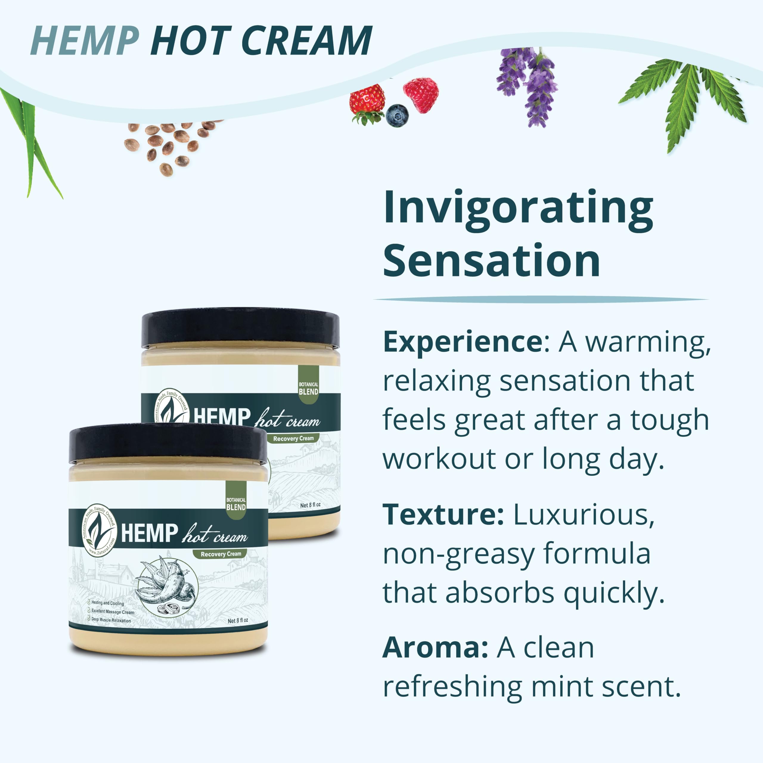 Zatural Hot Cream used in body wraps to enhance warmth and comfort.
