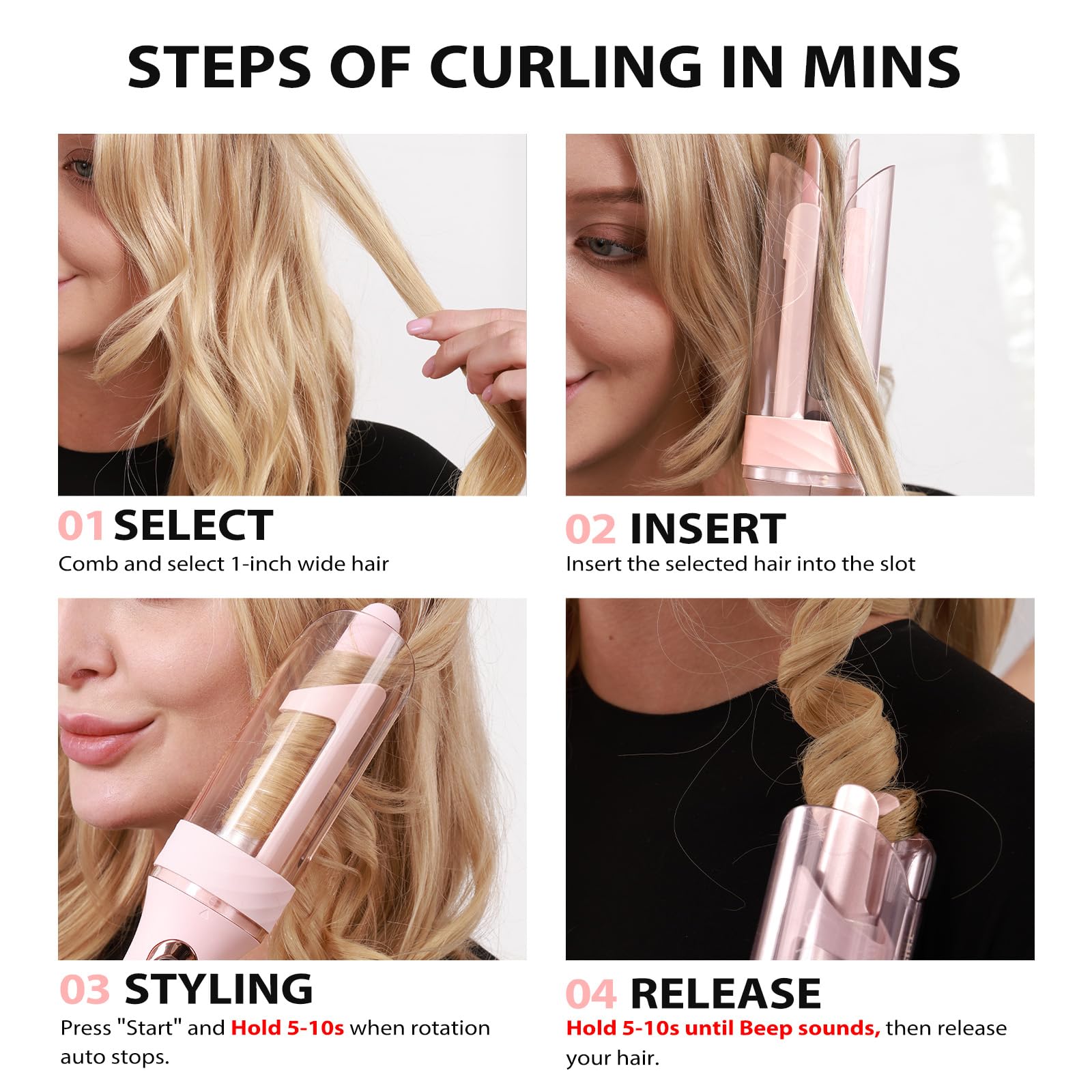 Zavarea device offers 3 style settings for loose waves and defined volume.