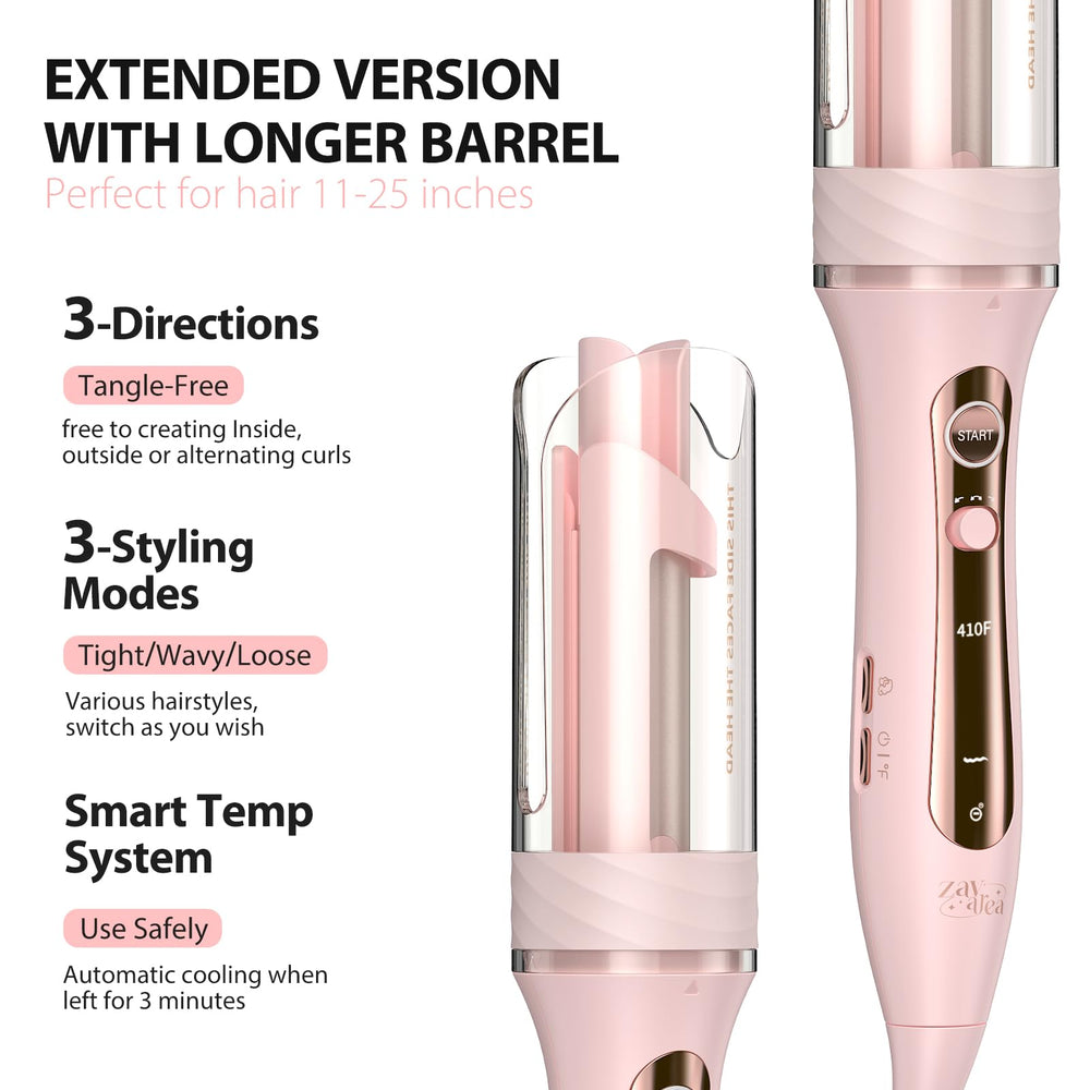 Zavarea extra-long 3.2-inch barrel handles longer hair with fewer passes.
