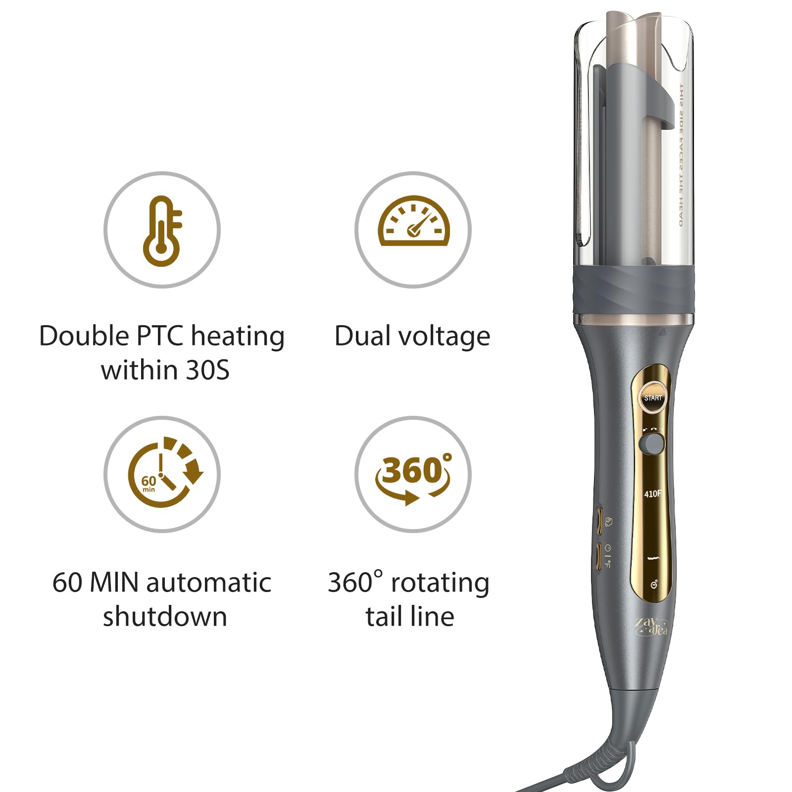 Zavarea long-hair barrel designed for shoulder-to-waist length styling