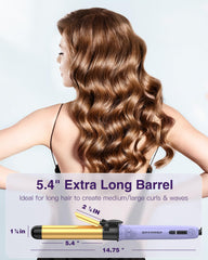 ZAVAREA rotating curling iron on display emphasizes fast heat-up for time-saving styling.