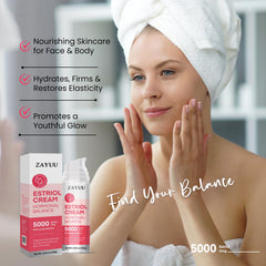 ZAYUU estriol bottle with pump emphasizes easy daily use