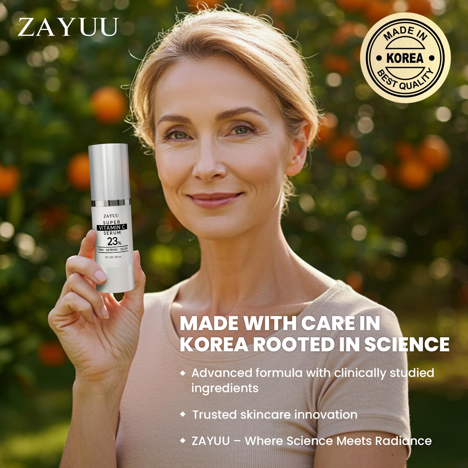 ZAYUU Fast-absorbing lightweight serum for easy layering.