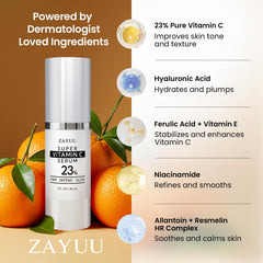 ZAYUU Hyaluronic Acid serum glass bottle demonstrates deep hydration.