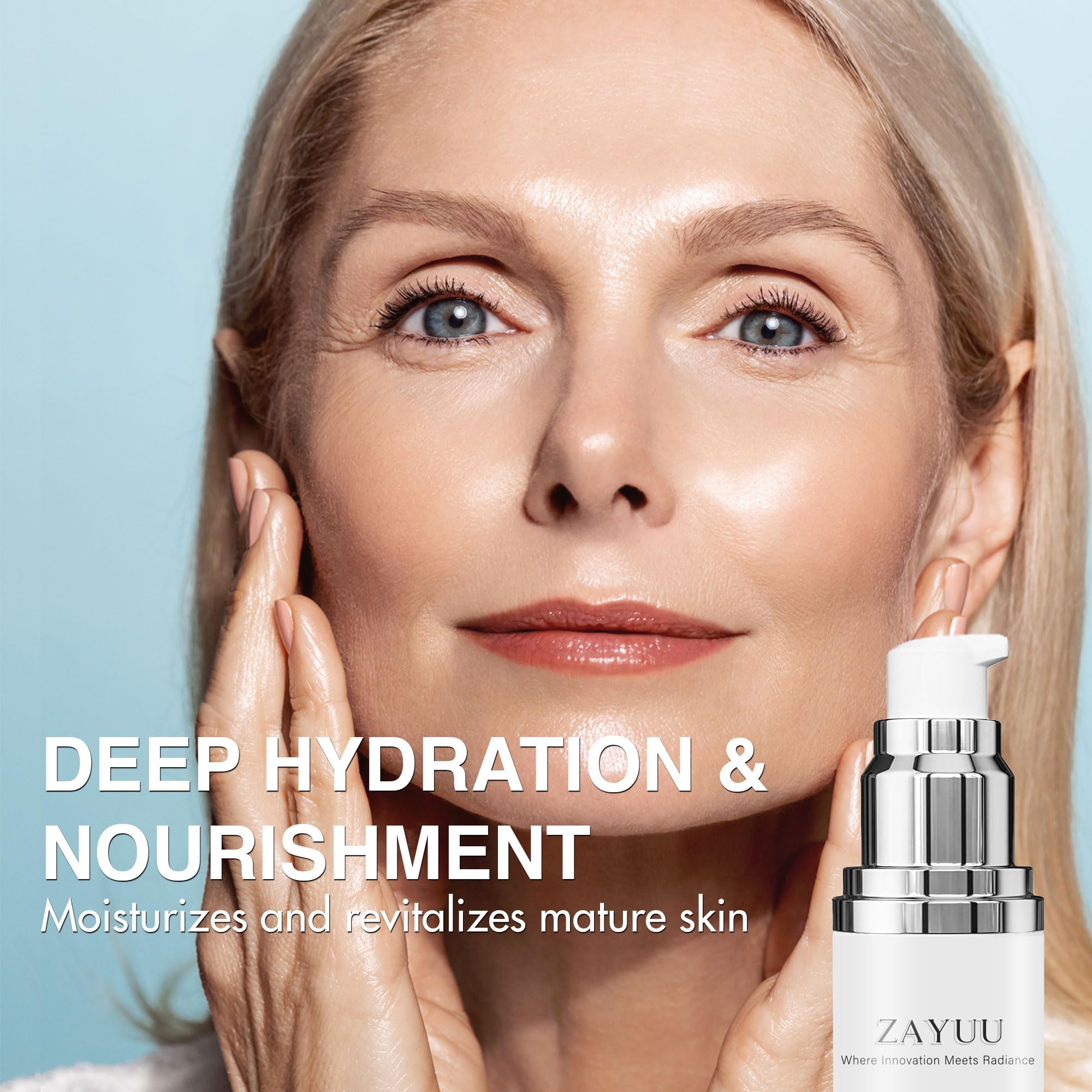 ZAYUU serum being applied to the face in a gentle pat
