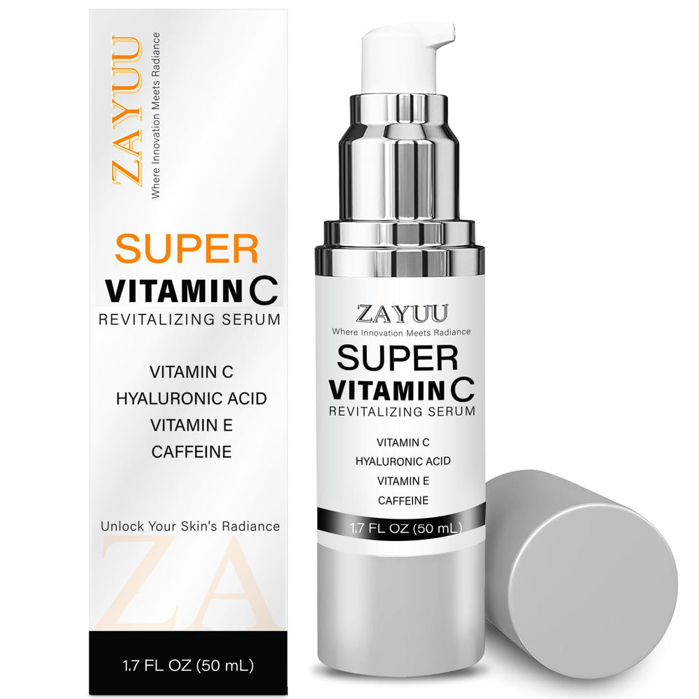 ZAYUU Super Vitamin C Face Serum bottle—premium packaging for easy daily application