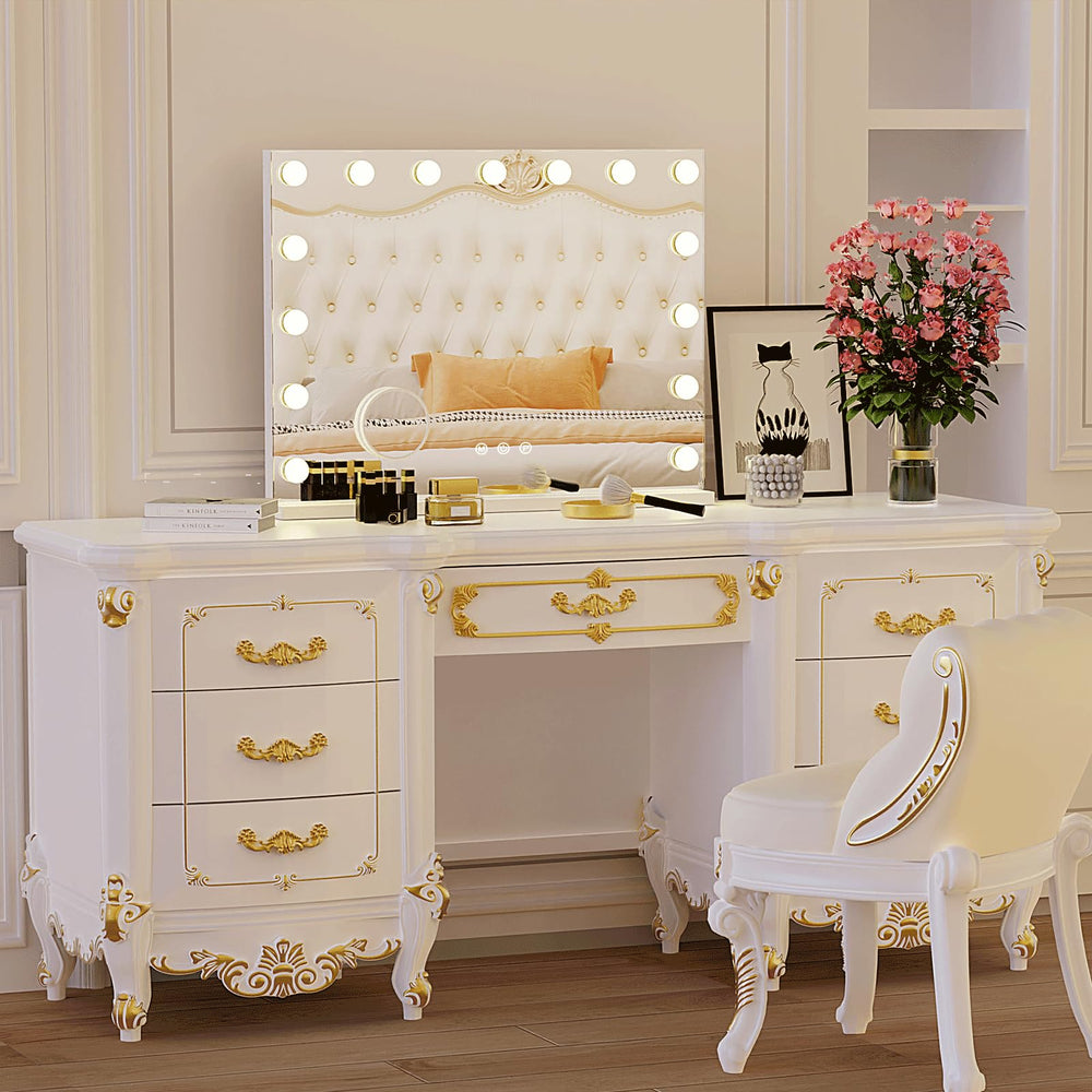 ZazaFi Hollywood vanity mirror with 3 color temperatures for daytime or evening looks