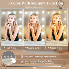 ZazaFi vanity mirror includes a 10x magnifier for precise grooming