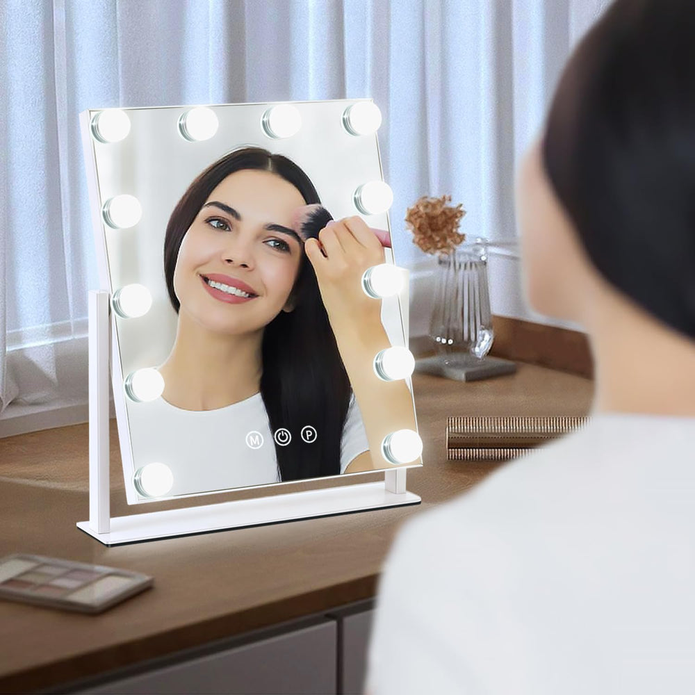 ZBOCAI vanity mirror with dimmable brightness supports flattering makeup lighting