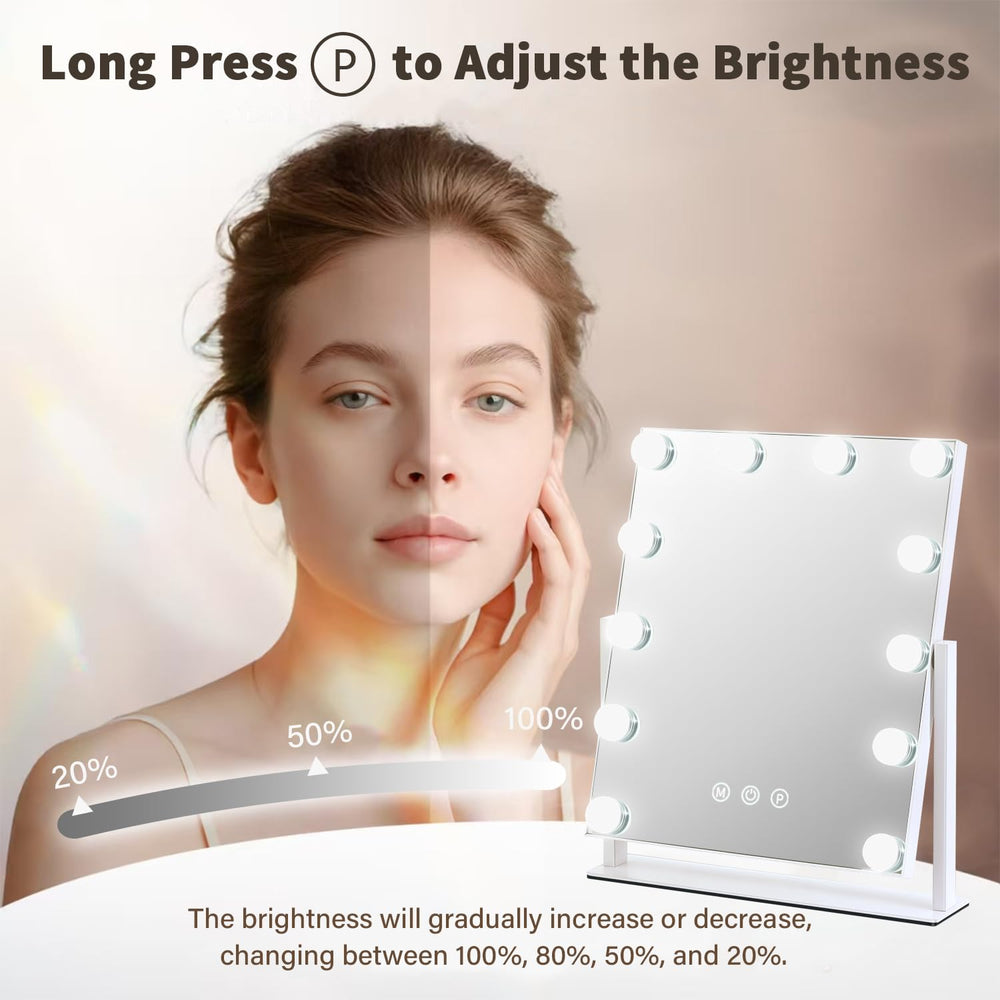 ZBOCAI vanity mirror features smart touch control for effortless brightness adjustments