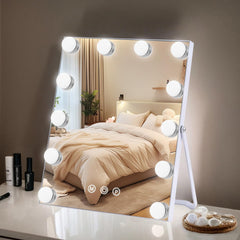 ZBOCAI lighted makeup mirror front view with even brightness for precise makeup