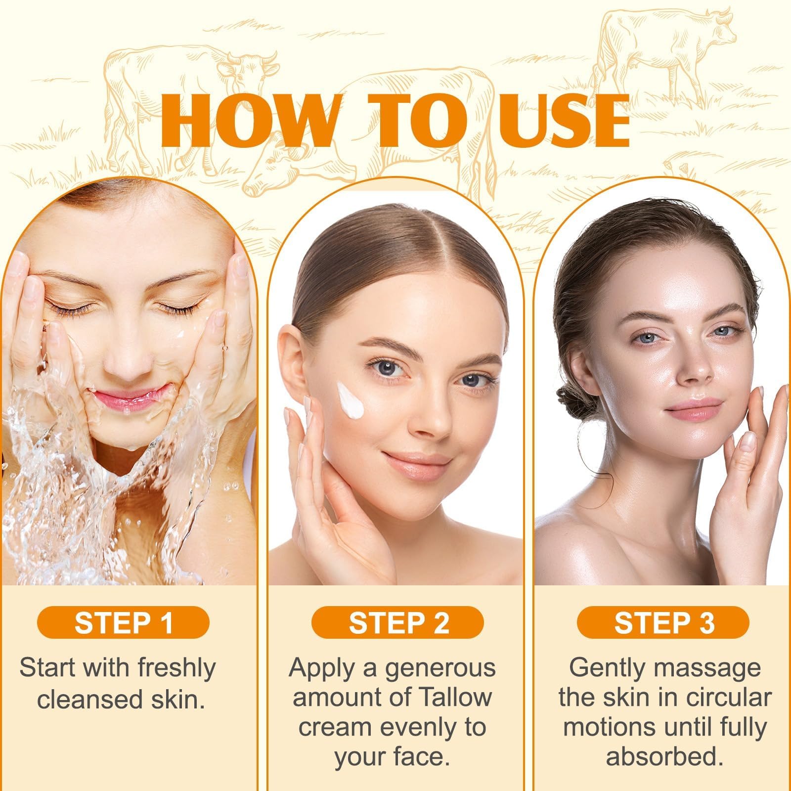 zdiwond grass fed tallow honey balm texture application shows quick absorption for smooth skin