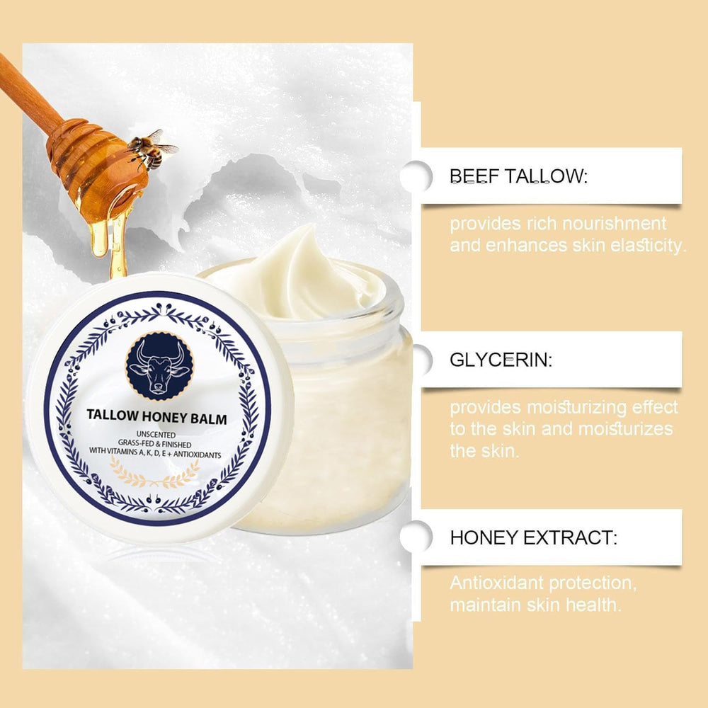 zdiwond grass fed tallow honey balm unscented closeup of jar for fragrance-free formula