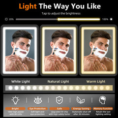 ZDXBO fogless mirror in white light mode for precise grooming