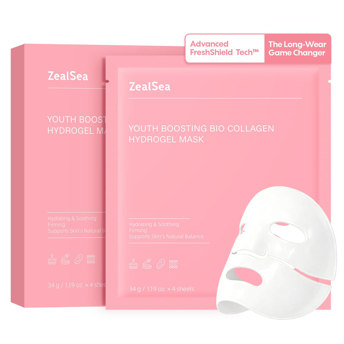 ZealSea Bio Collagen Wrapping Mask glass-skin closeup highlighting deep hydration
