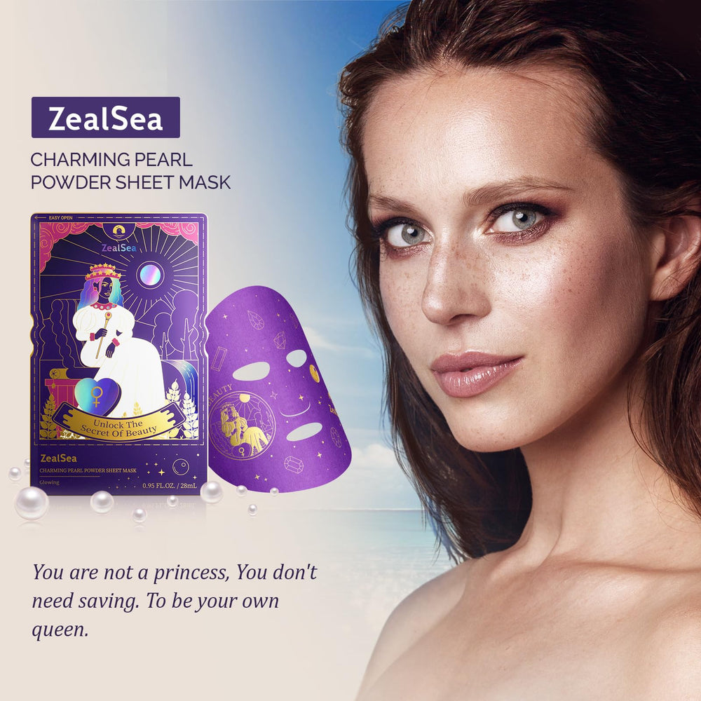 ZealSea diamond-powder-brightening highlights radiant complexion.