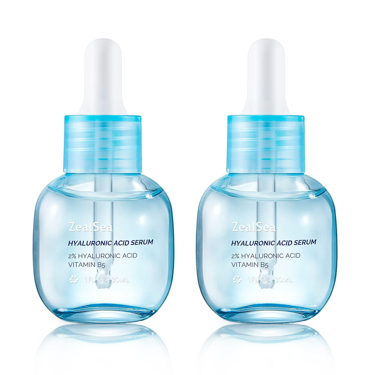 ZealSea Hyaluronic Acid Serum bottle showing hydration focus for daily use
