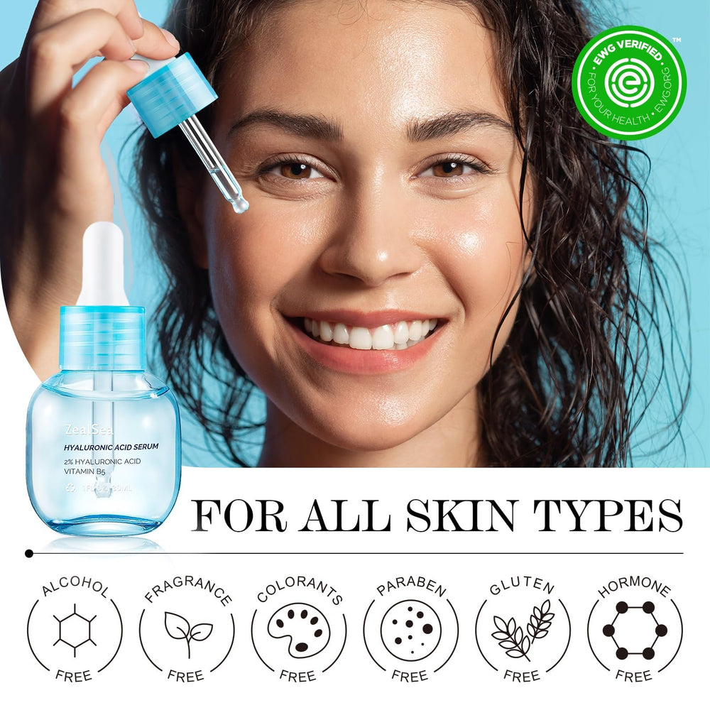Fragrance-free label of ZealSea serum indicating skin-safe formula