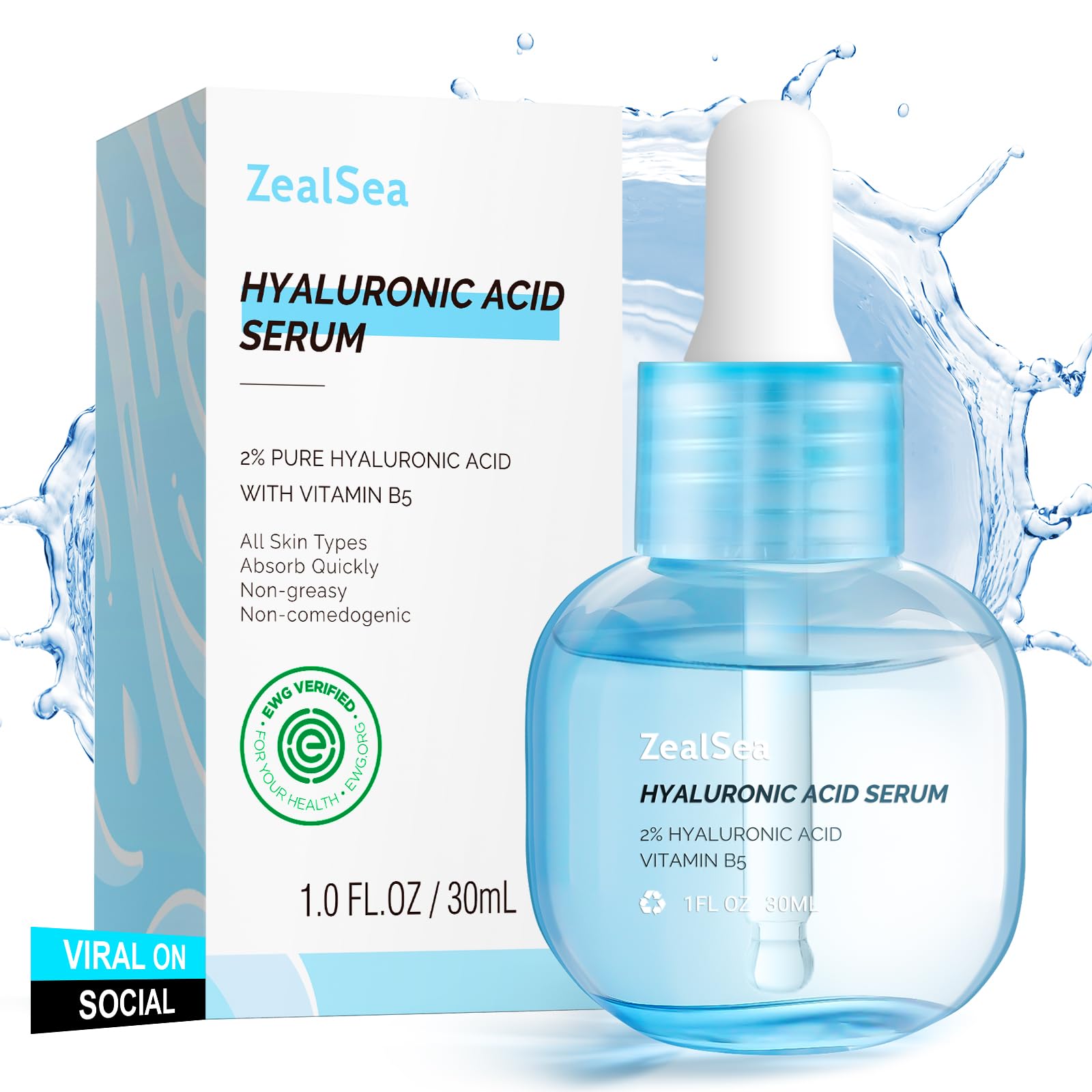 ZealSea hyaluronic serum bottle closeup—hydration boost for radiant skin.