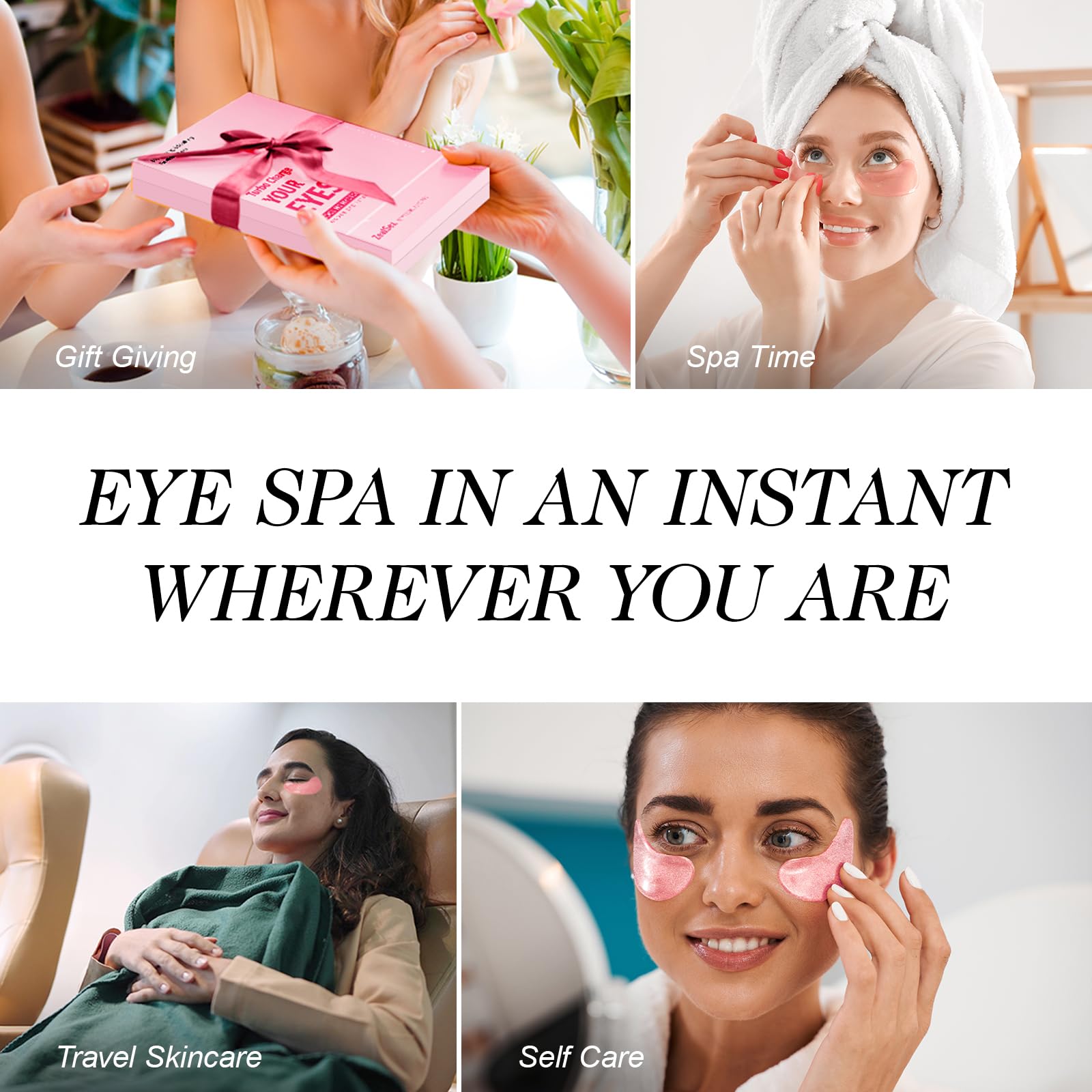 ZealSea niacinamide hyaluronic acid formula highlighted for brightening and hydrating the eye area.