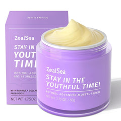 ZealSea Retinol Cream bottle closeup highlighting anti aging formula benefits