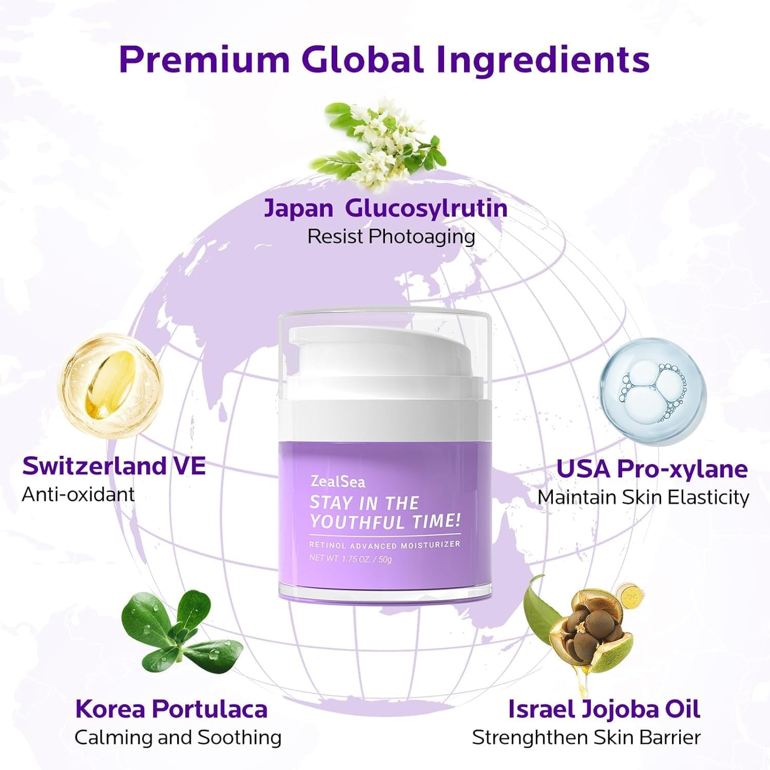 ZealSea Retinol Cream with hyaluronic acid delivers deep hydration