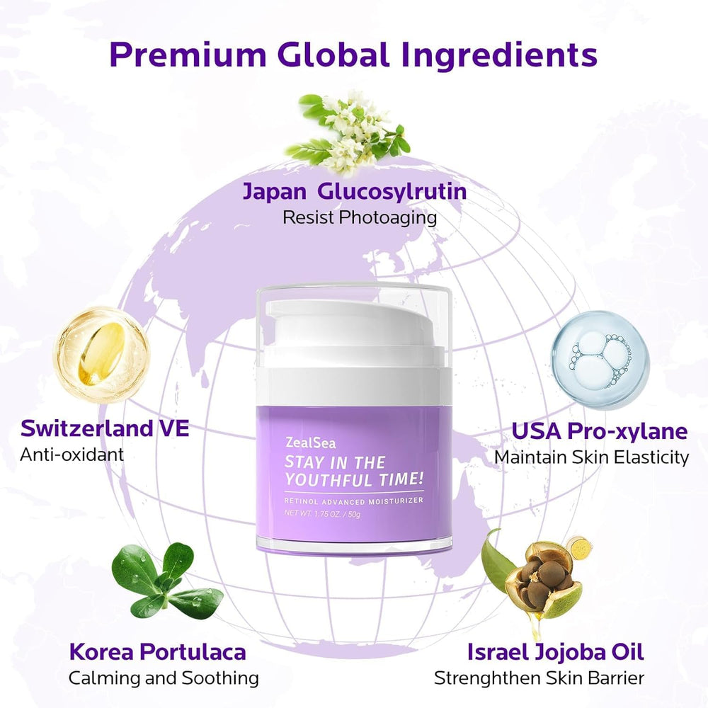 ZealSea Retinol Cream with hyaluronic acid delivers deep hydration
