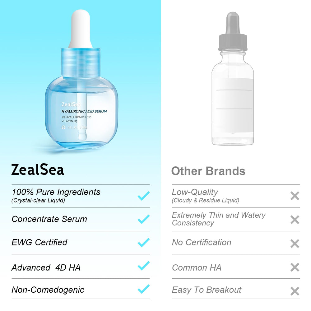 ZealSea serum texture droplets showing lightweight, quick-drying hydration.