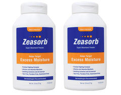 Zeasorb Excess Moisture 2-pack packaging demonstrates moisture control for active use.