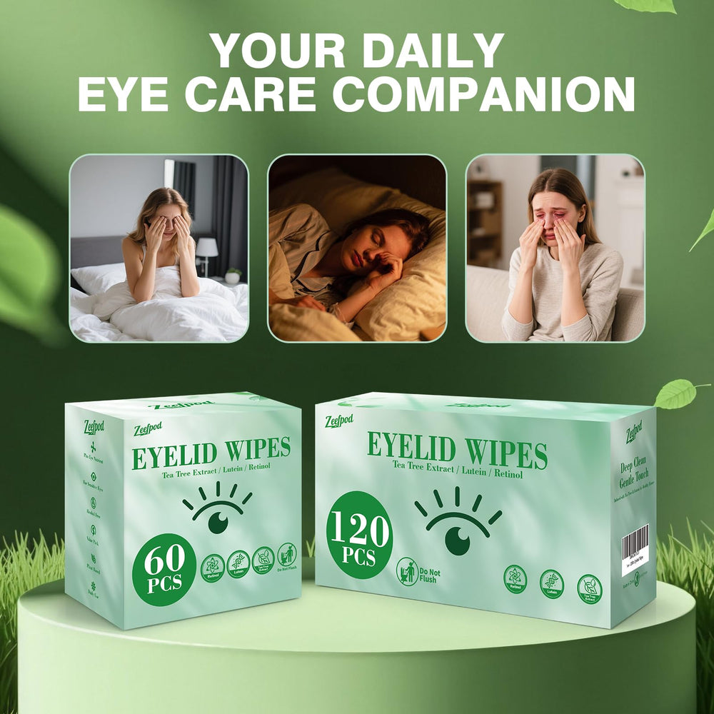Zeefpod hypoallergenic wipes for sensitive eyes, daily use and redness reduction support