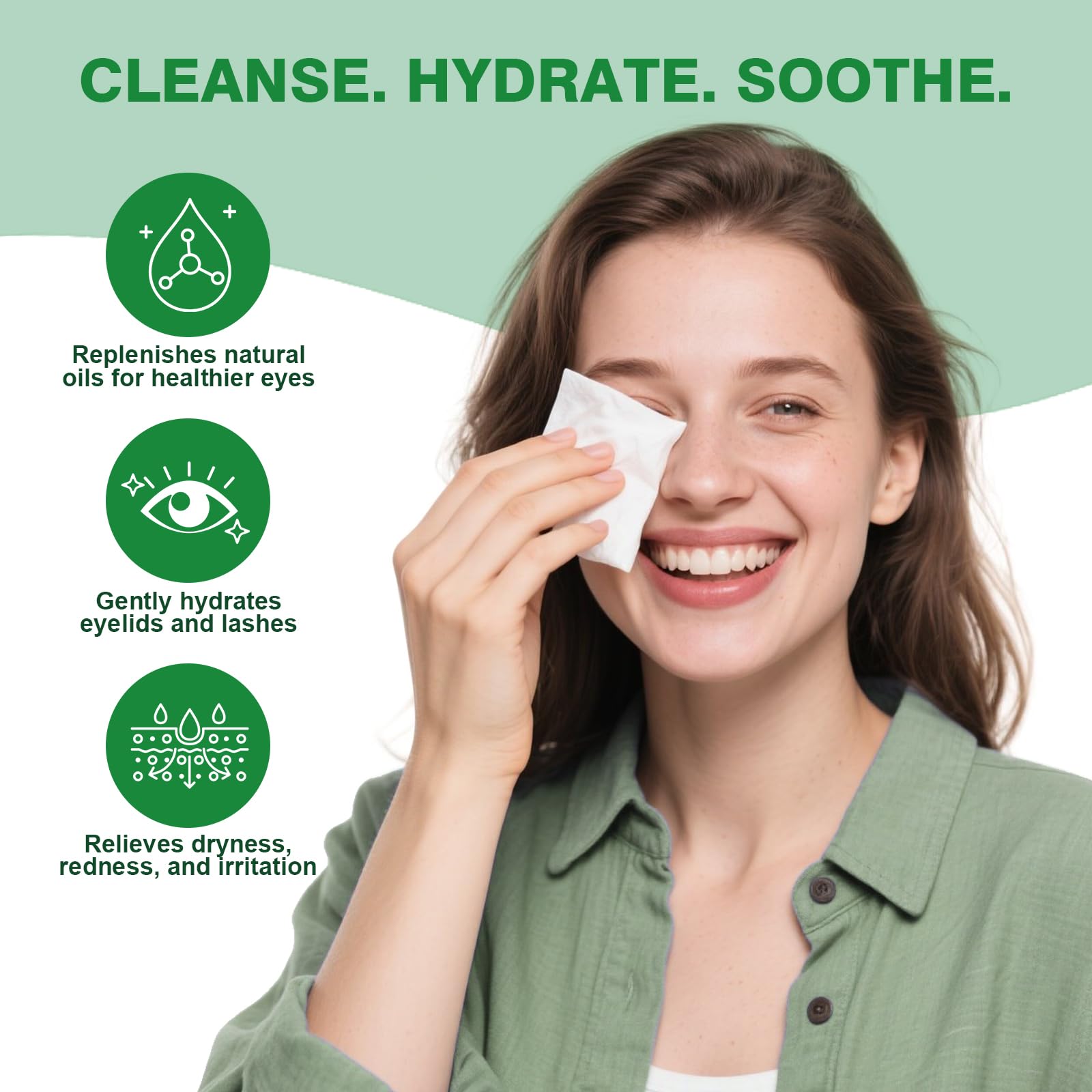 Zeefpod individually wrapped eye wipes shown for on-the-go cleansing