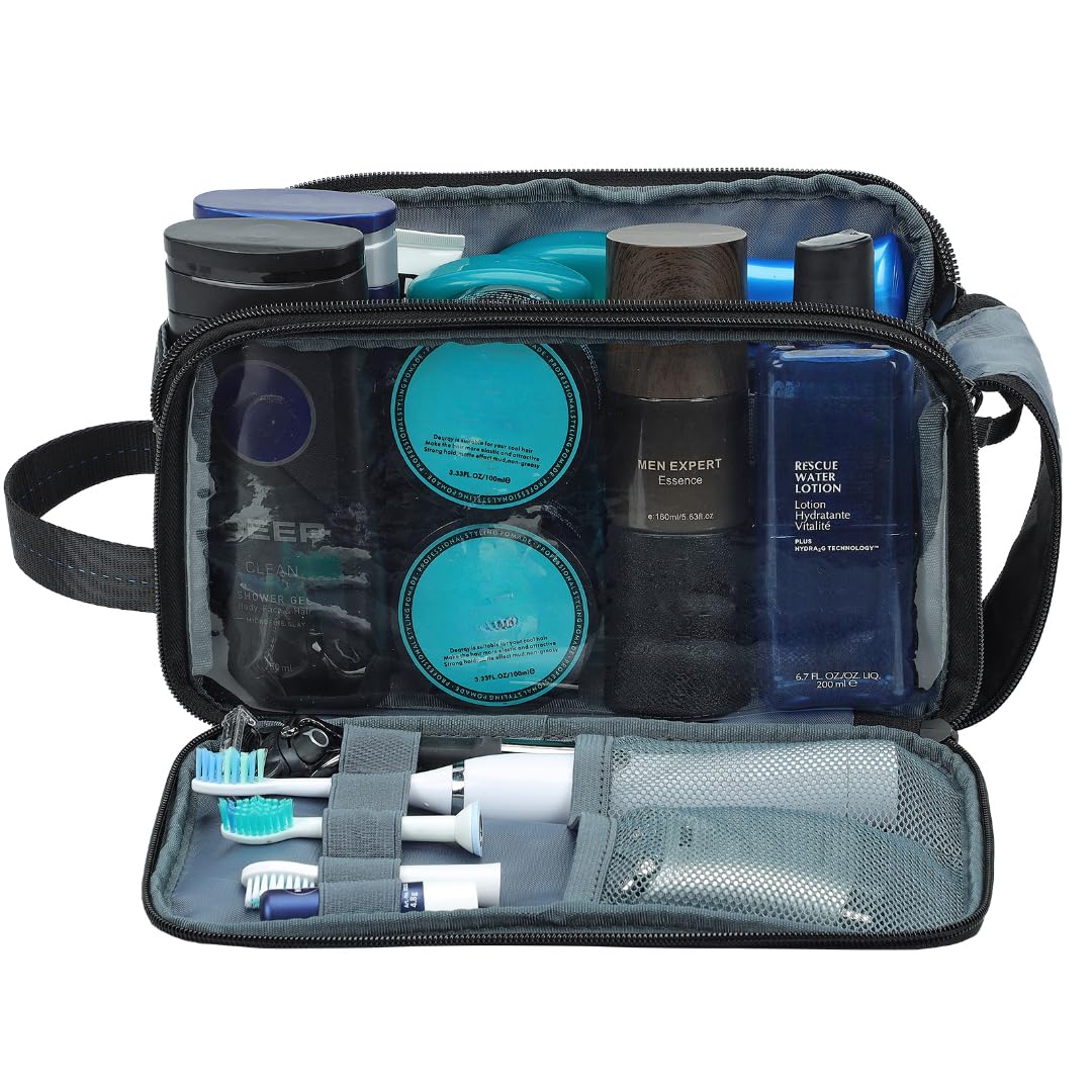 ZEEMO Dopp Kit double-side full-open design for quick access and organized packing