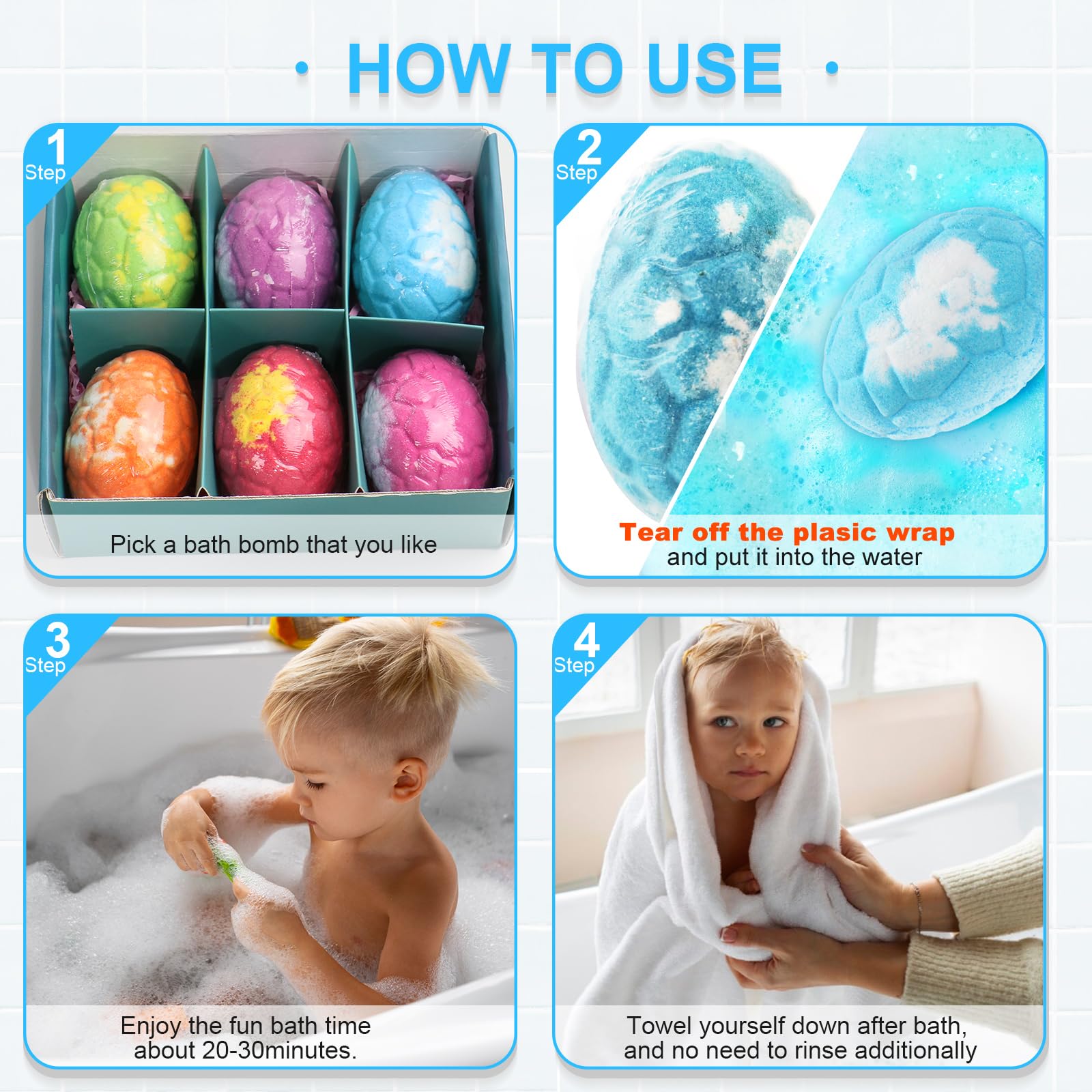 Zeewoo kids enjoy a playful bath time scene with colorful fizz.