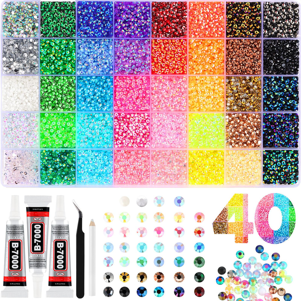 Zefy 40 colors resin jelly rhinestones in 3mm for versatile crafts and colorful embellishments.