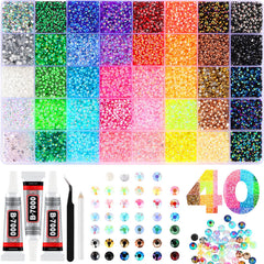 Zefy 40 colors resin jelly rhinestones in 3mm for versatile crafts and colorful embellishments.
