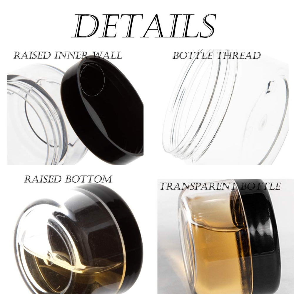ZEJIA mini cosmetic container clear 5g highlights slim, transparent body for content checks