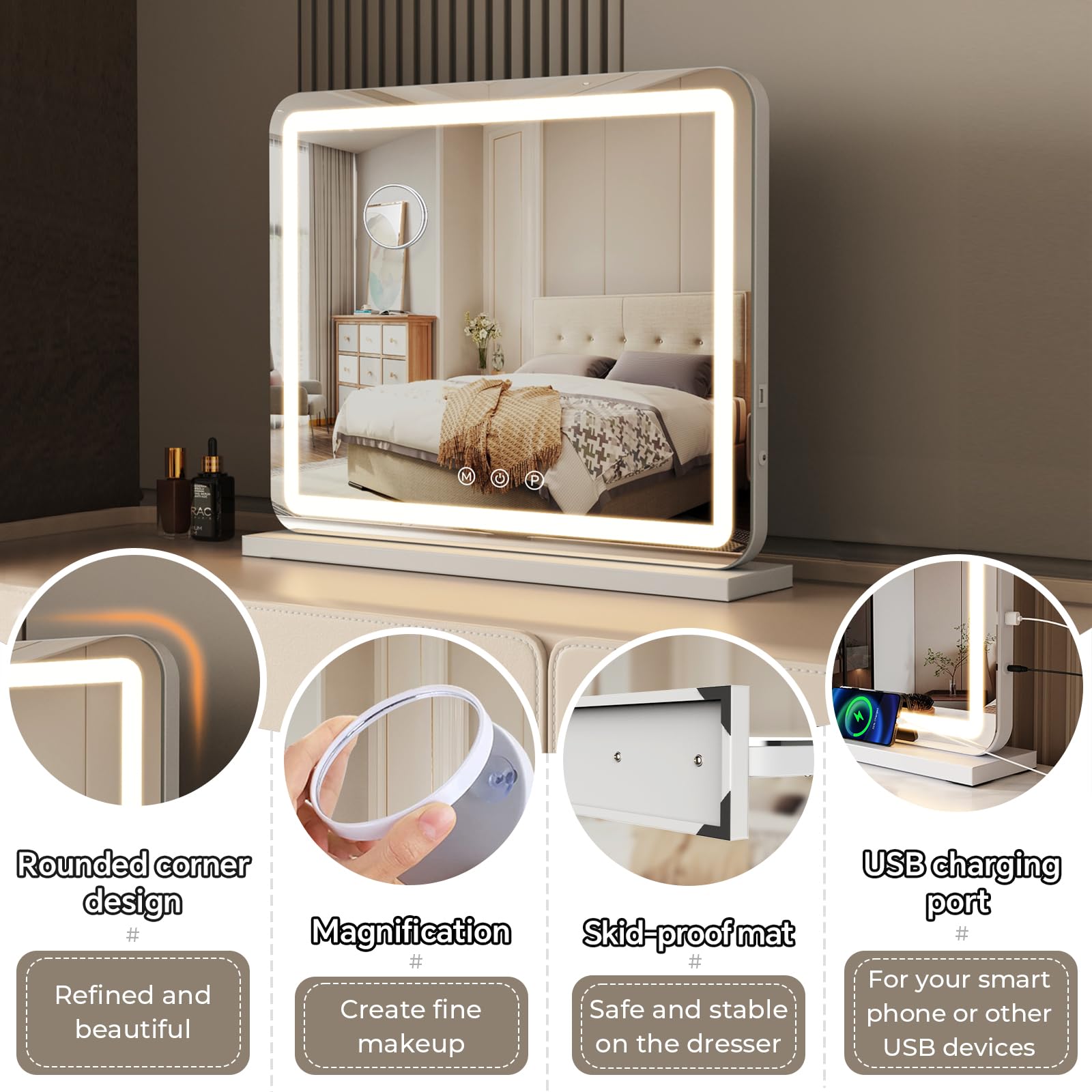 ZL ZELing vanity mirror magnifying glass detail for precise tasks.