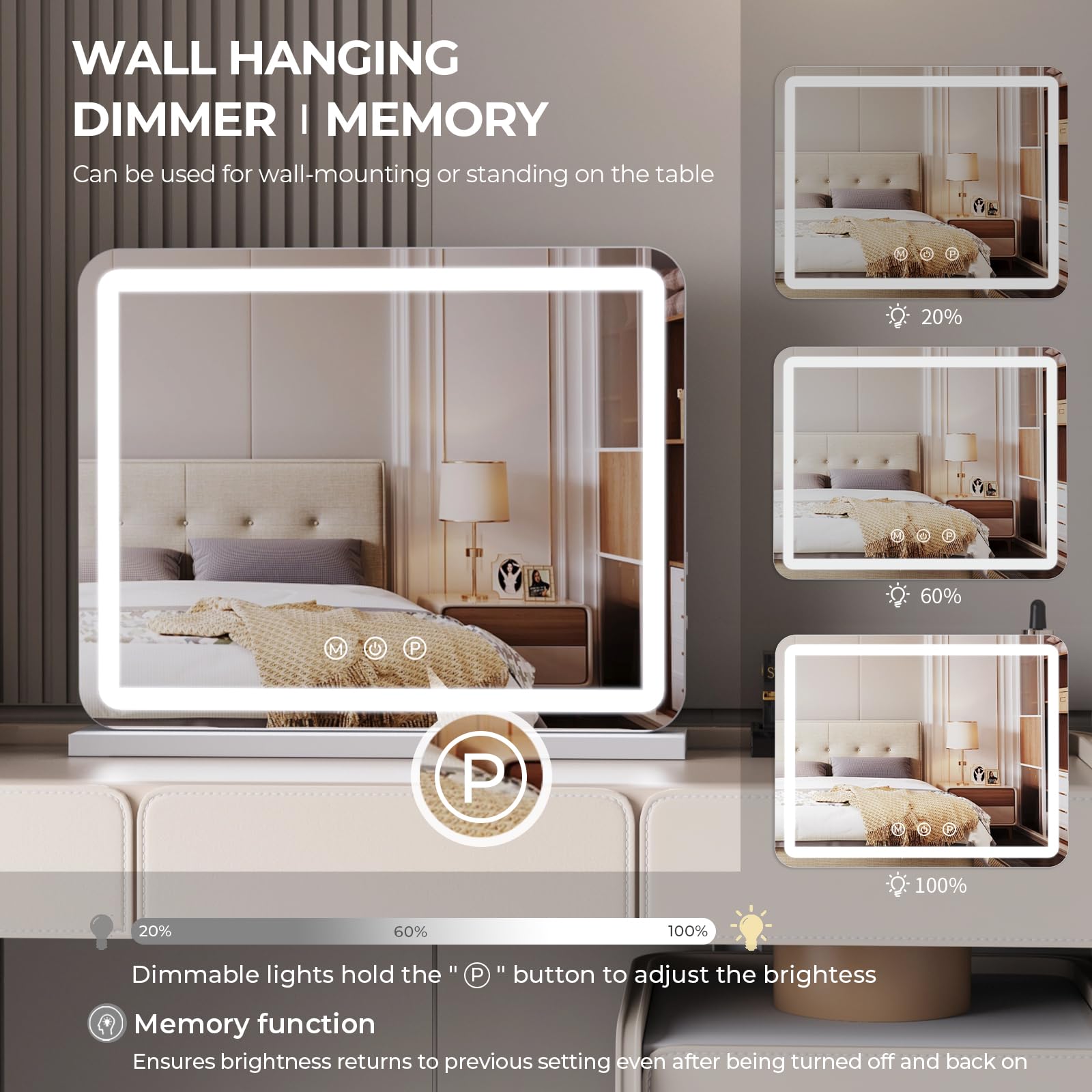 ZL ZELing vanity mirror side USB port enables convenient charging.