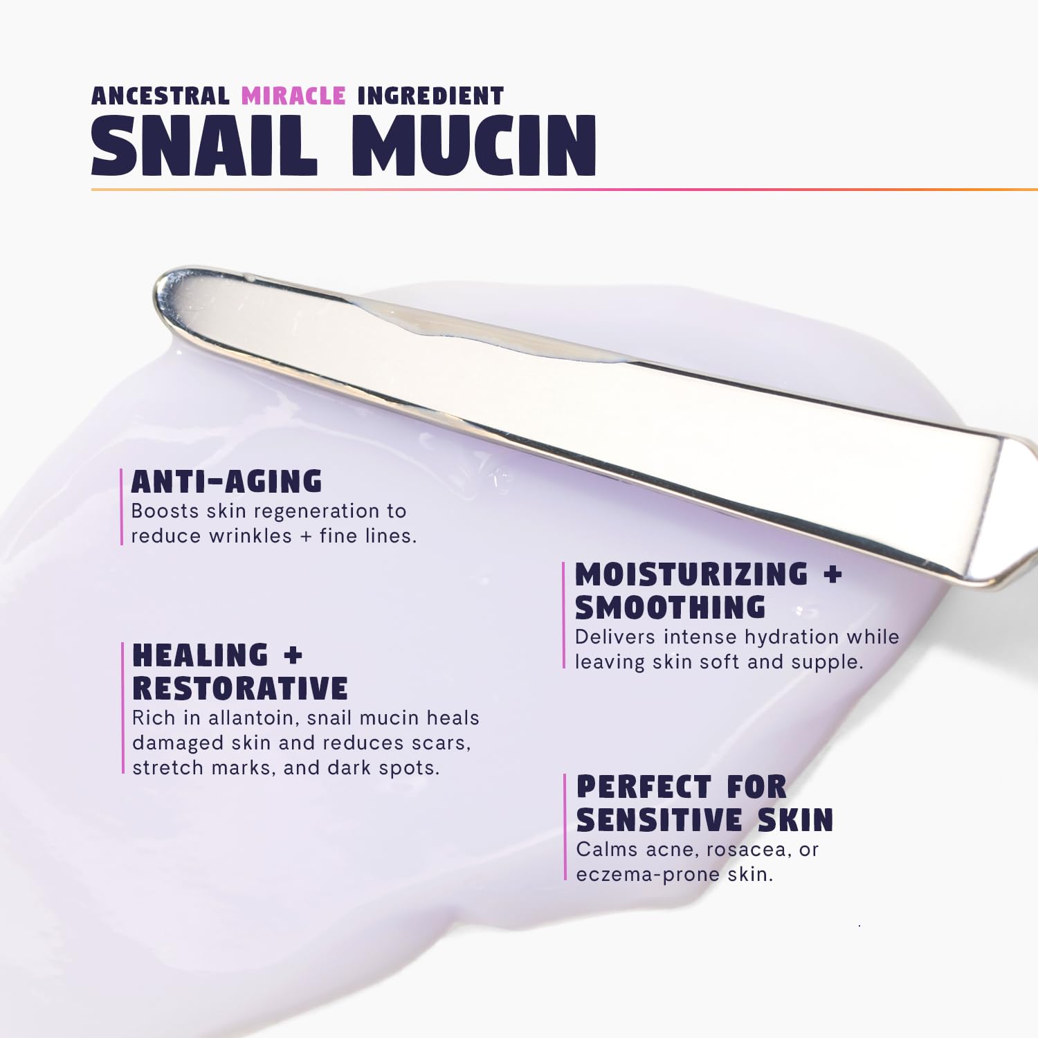Zen Dew Moon Milk snail mucin application swirl demonstrates easy spreading for even coverage