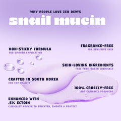 Zen Dew snail mucin serum dispense demonstrates controlled delivery for gentle application