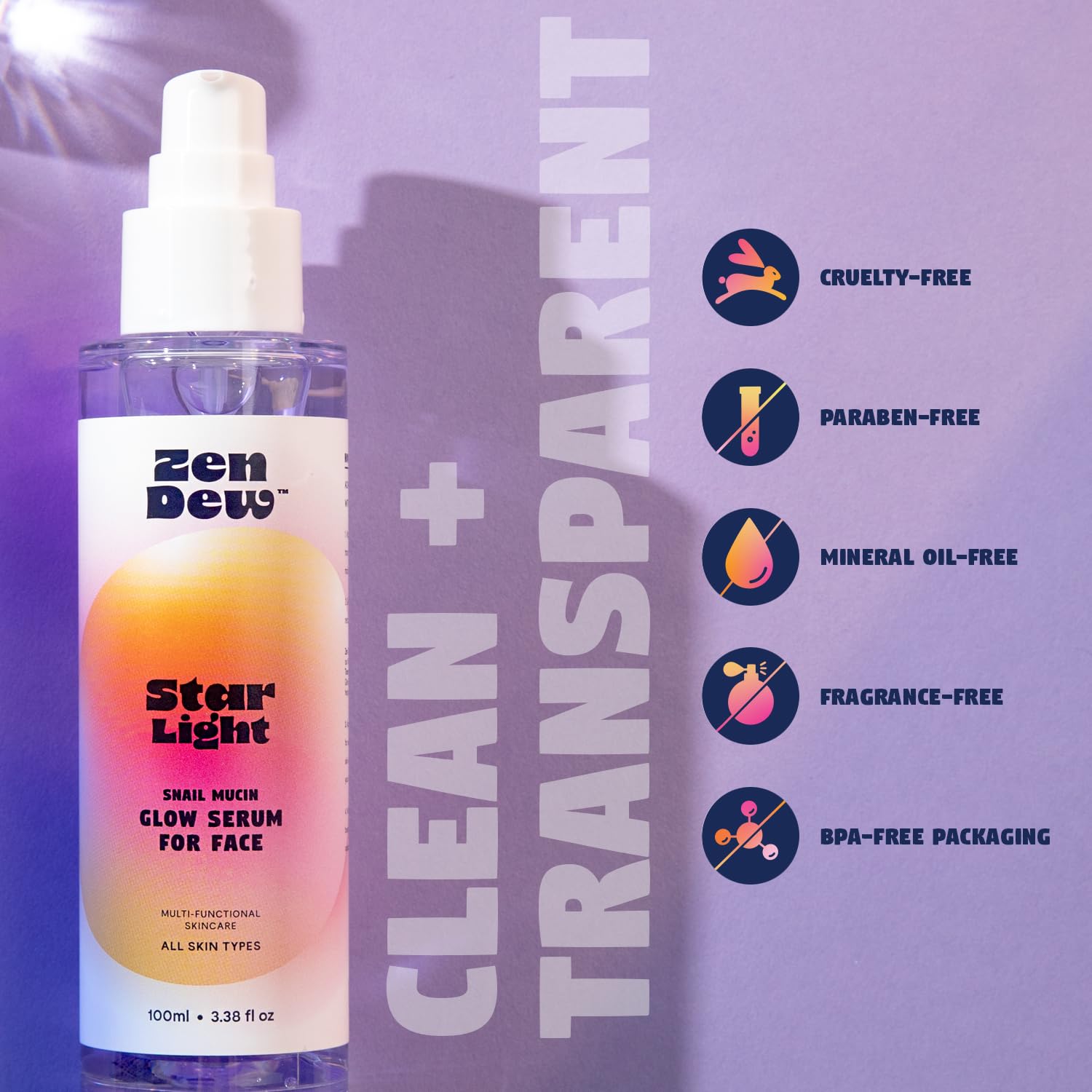 Zen Dew Star Light packaging highlights ectoin and azulene for resilience