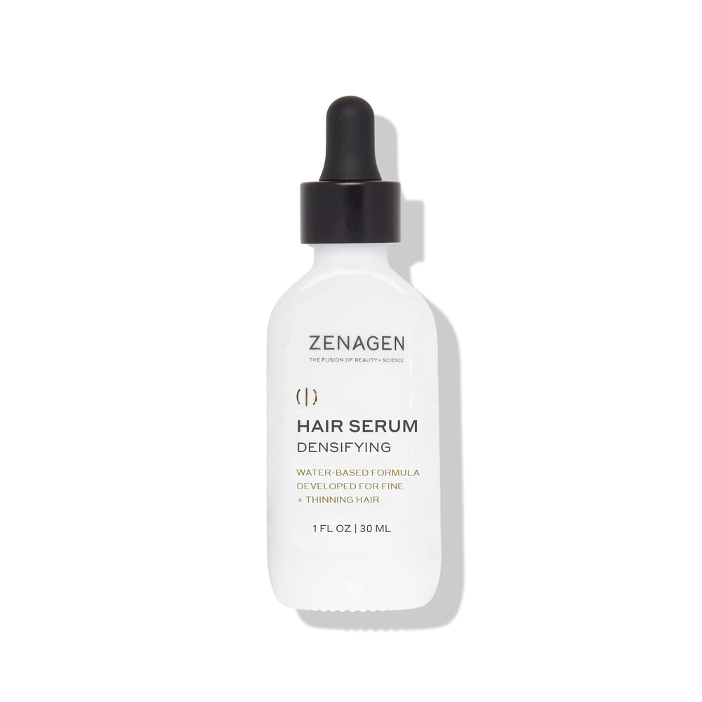 Zenagen Densifying Hair Serum bottle front view supports thicker-looking hair.